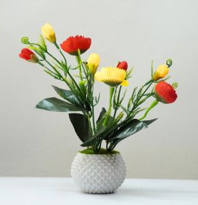 Artificial Multiple Colors Multiple Flower Plastic Tob (8–10 inch) – Perfect Home & Office Decor