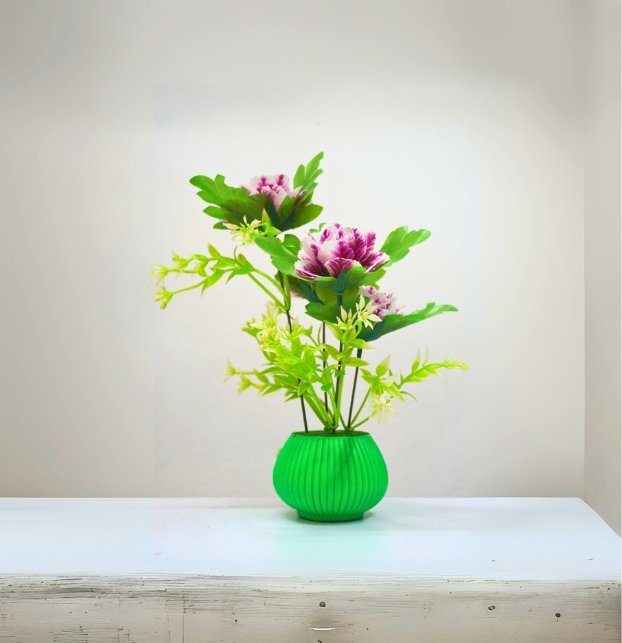 Artificial Pink Peony Flower Arrangement in White Ceramic Vase – Home Decor